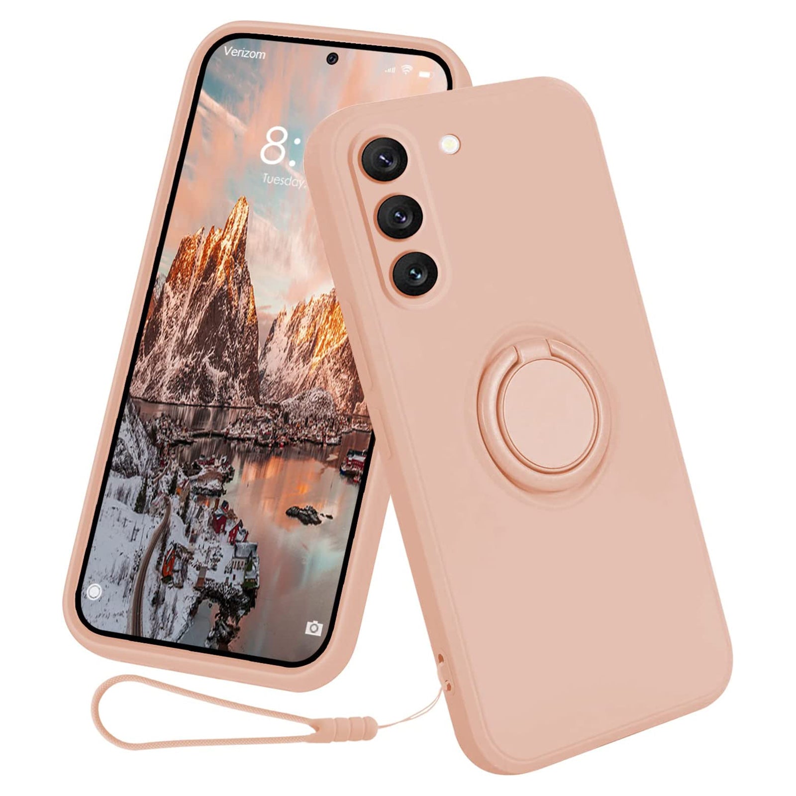 Liquid Silicone Phone Case for Samsung Galaxy S23 Ring Kickstand Phone Back Cover with Lanyard Liquid Silicone Phone Case for Samsung Galaxy S23 Ring Kickstand Phone Back Cover with Lanyard